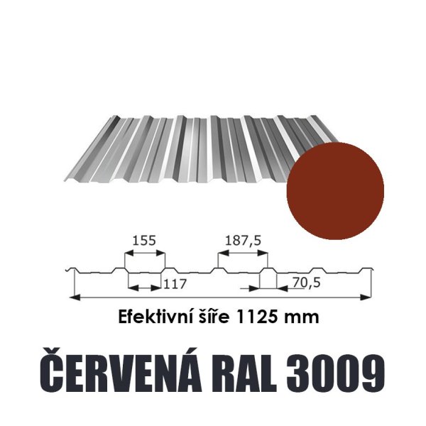 Trapézový plech T18 ECO 0,5mm ČERVENÁ (1)