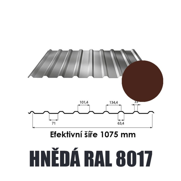 Trapézový plech T18 0,5mm CIHLOVÁ (1)